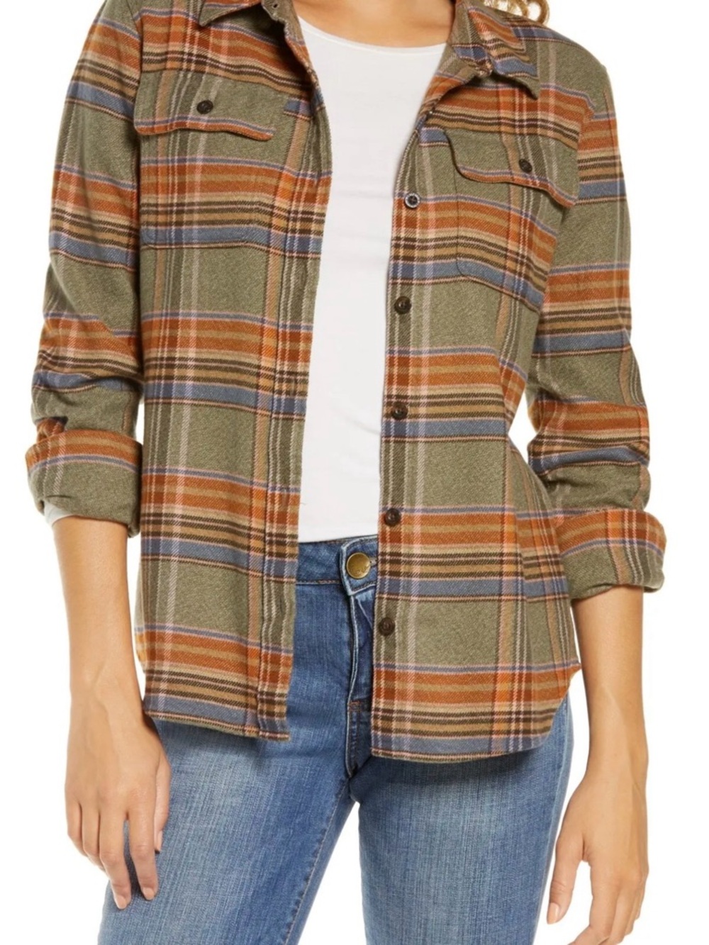 Women’s Patagonia Flannel Shirt Organic Cotton Fjord Flannel Plaid S Gorpcore